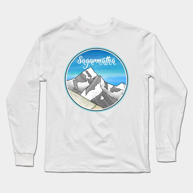 Mount Everest Sagarmatha Long Sleeve T-Shirt by mailboxdisco